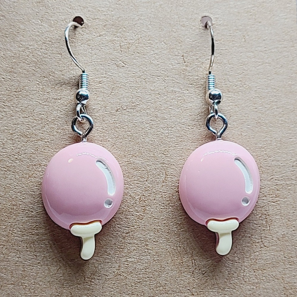 Handmade‎ Pink Balloon Drop Dangle Earrings Summer Food Jewelry Outdoors